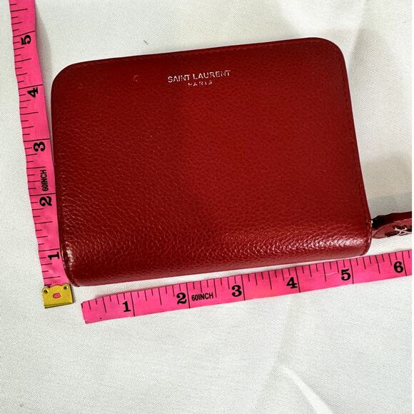 SAINT LAURENT Zip Wallet Red - Picture 16 of 16